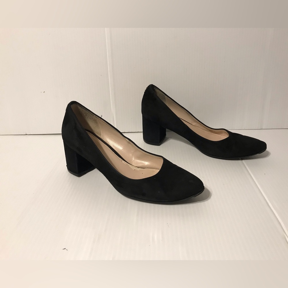Cole Haan Grand OS black suede block heel pumps women size 7 B